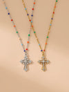 Simple Style Shiny Cross 18K Gold Plated Rhinestones 304 Stainless Steel Alloy  Pendant Necklaces