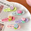 cute spring and summer new frosted flower duckbill clip Tulip hairpin candy color side clip  headdress for women