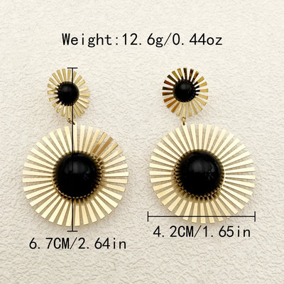 1 Pair IG Style Casual Vacation Geometric Plating 304 Stainless Steel 14K Gold Plated Drop Earrings