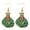 Christmas earrings money bag gift box hat shoes gloves scarf party earrings