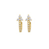 1 Pair Elegant Simple Style Grain Copper Zircon 24K Gold Plated Hoop Earrings