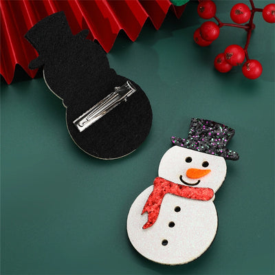 Christmas Cute Sweet Women's Christmas Tree Santa Claus Snowman Alloy Plastic Hair Clip