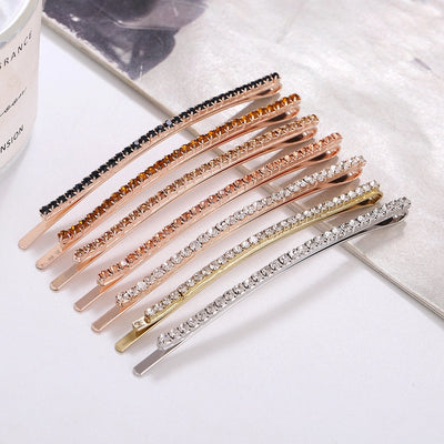 casual solid color rhinestone plating inlay hair clip