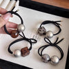 Early Autumn New Design Sense Pearl Headband Headdress Highly Elastic Rubber Band Advanced Ponytail Hair Ring Hairware