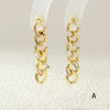 1 Pair Streetwear Commute chain Inlay Copper Zircon 18K Gold Plated Drop Earrings