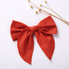 children's headdress solid color cotton linen bow girl hairpin