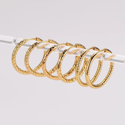 1 Pack of 12 Pairs Basic Vintage Style Simple Style Round 304 Stainless Steel Hoop Earrings Earrings