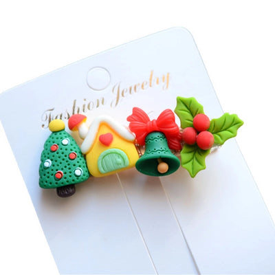 Christmas Fashion Girl'S Christmas Tree Arylic Hair Clip