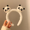 Panda Plush Face Wash Hair Bands Autumn and Winter Hair Band Hair Fixer Non-Slip Headband Female 2024 New Hair Pin Hairware