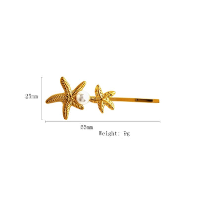 Women's Simple Style Classic Style Scallop Starfish 304 Stainless Steel Plating Hair Clip