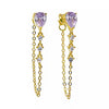 1 Pair Elegant Shiny Tassel Water Drop Copper Zircon 24K Gold Plated Drop Earrings