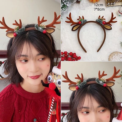 Christmas Cute Sweet Women's Antlers Imitation Antlers Flocking Hair Band