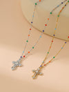 Simple Style Shiny Cross 18K Gold Plated Rhinestones 304 Stainless Steel Alloy  Pendant Necklaces