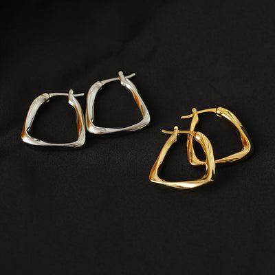 1 Pair Elegant Vacation Commute Solid Color Copper 14K Gold Plated White Gold Plated Earrings