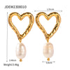 1 Pair Retro Sweet Simple Style Heart Shape 304 Stainless Steel 18K Gold Plated Drop Earrings