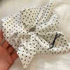 Black and White Polka Dot Velvet Bow Square Scarf Large Intestine Hair Ring Gentle Lace Intestine Headdress Flower Hair Rope Headband