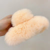 women's simple style solid color plush hair claws