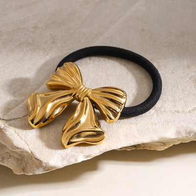 Women's IG Style Bow Knot 304 Stainless Steel rubber band Hair Tie