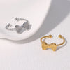 Jewelry Sweet Simple Style IG Style Bow Knot 304 Stainless Steel 18K Gold Plated Stainless Steel Rings