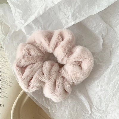 Autumn and Winter New Super Comfortable Plush Bowel Ring Head Rope Mao Mao Large Bowel Ring Fairy Style  Head Rope Internet Celebrant Hair Accessories