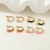 1 Pair Simple Style Classic Style Geometric Enamel Copper Zircon Earrings