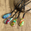 Bohemian Water Droplets Semi-precious stone rope Pendant Necklace In Bulk