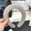 women's elegant solid color plush hair band