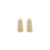 1 Pair Elegant Simple Style Grain Copper Zircon 24K Gold Plated Hoop Earrings