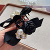 South Korea Dongdaemun elegant Chanel style flower clip female hairpin high-end headdress back head updo large hair grip