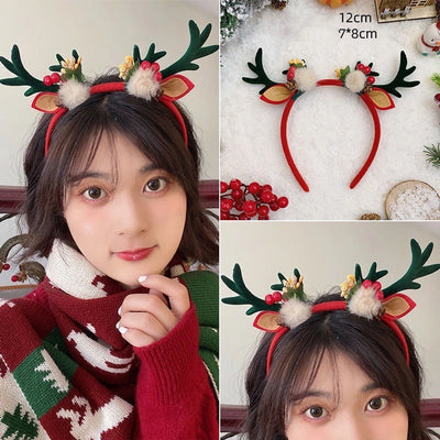 Christmas Cute Sweet Women's Antlers Imitation Antlers Flocking Hair Band