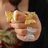 Jewelry Vacation Punk Sweet Butterfly 304 Stainless Steel Rhinestones 18K Gold Plated Inlay Rings