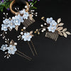 Vintage Golden Leaf updo hair comb headdress handmade bridal embellished headdress flower comb hairpin bridal accessories