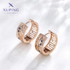 1 Pair XUPING Simple Style Circle Plating Inlay Copper Artificial Gemstones 18K Gold Plated Earrings