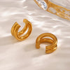 1 Pair Simple Style Lines Polishing Plating 316 Stainless Steel  18K Gold Plated Ear Cuffs