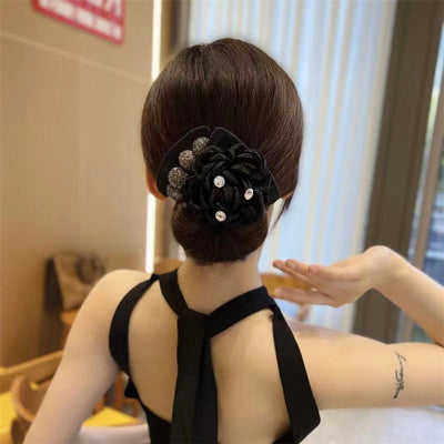 Fabric flower shiny diamond sweet lazy hair curler hair accessories twisted clip bow ball head Internet celebrity headdress