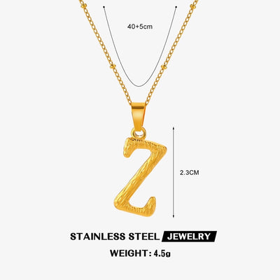 Jewelry Simple Style Cool Style letter 304 Stainless Steel 18K Gold Plated Plating Pendant Necklace