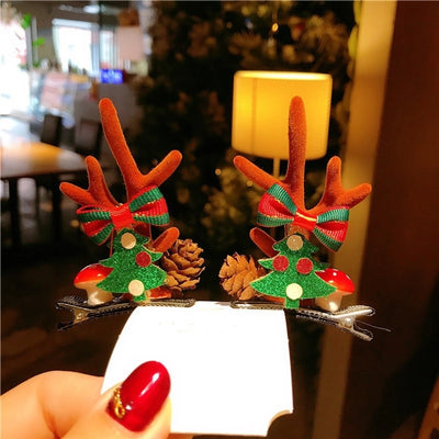 Christmas Cute IG Style Women's Antlers Plush Handmade Hair Clip