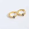 1 Pair Elegant Simple Style Commute Devil's Eye Heart Shape Enamel Copper Zircon 14K Gold Plated Earrings