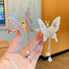 cute fashion sweet butterfly alloy metal artificial pearls hair clip