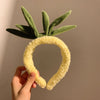 Women's Sweet Simple Style Pineapple Plush Hair Band Wristband