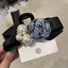 South Korea Dongdaemun elegant Chanel style flower clip female hairpin high-end headdress back head updo large hair grip