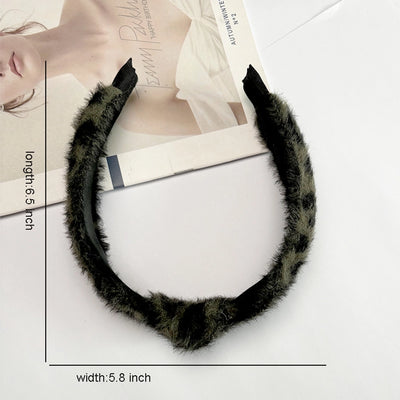 Rock Streetwear Women's Leopard Plush Hair Band