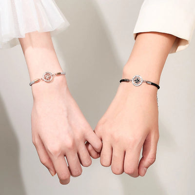 Six-pointed Star Couple Bracelet for Men and Women A Pair of Personalized Creative Geometric Bracelet Fashion Eight-pointed Star Clock Plate Woven Hand Rope