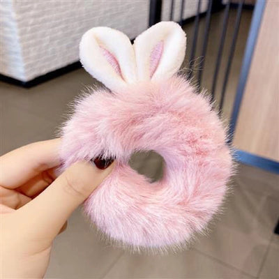 fashion bunny ears plush hair tie 1 piece