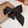 Black Diamond Pearl bow hairpin trendy houndstooth spring clip back head headwear fashionable temperament hair accessories