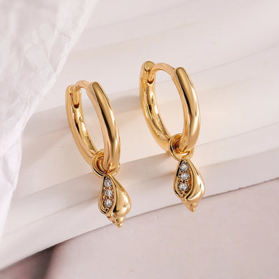 1 Pair Simple Style Commute Geometric Plating Inlay Copper Zircon Earrings