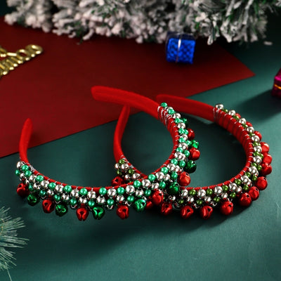 Christmas Elegant Cute Sweet Women's Halloween Pattern Colorful Bell Imitation Pearl Alloy Inlay Rhinestones Hair Band Party Headpieces