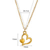 Jewelry Simple Style Geometric Heart Shape Rose 304 Stainless Steel Plating Pendant Necklace