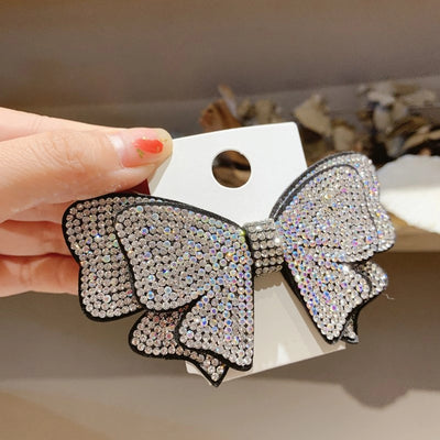 Women's Simple Style Shiny Bow Knot Brass Inlay Rhinestones Hair Clip