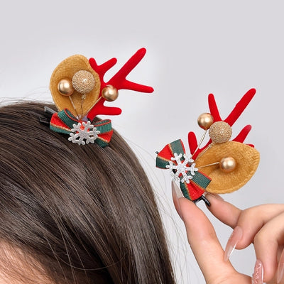 Christmas Elegant Cute Funny Women's Bunny Ears Sika Deer Elk Synthetic Resin Alloy Hair Clip Party Headpieces